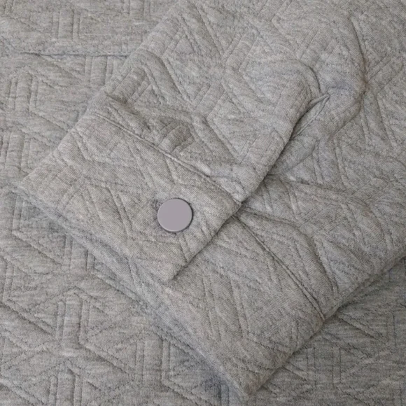 Simply Southern Quilted Shirt Jacket Woman XXL Heather Gray Button Shacket Nwt - Picture 6 of 11